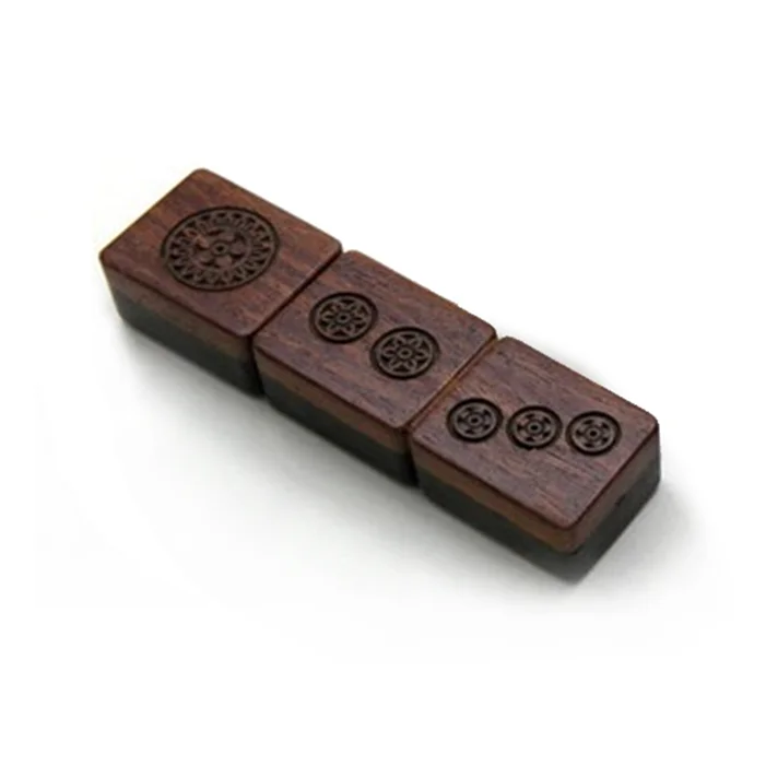 Флешка Деревянная Маджонг Mahjong Wood F43 коричневая 2 Гб - фото 4