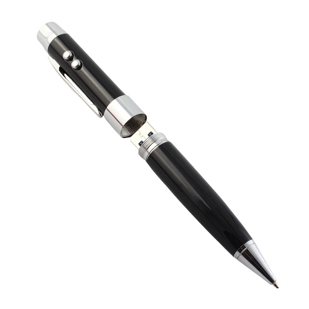 Флешка Металлическая Ручка Лазерная указка WBR Pen Laser Pointer R44 черный 128 ГБ - фото 5