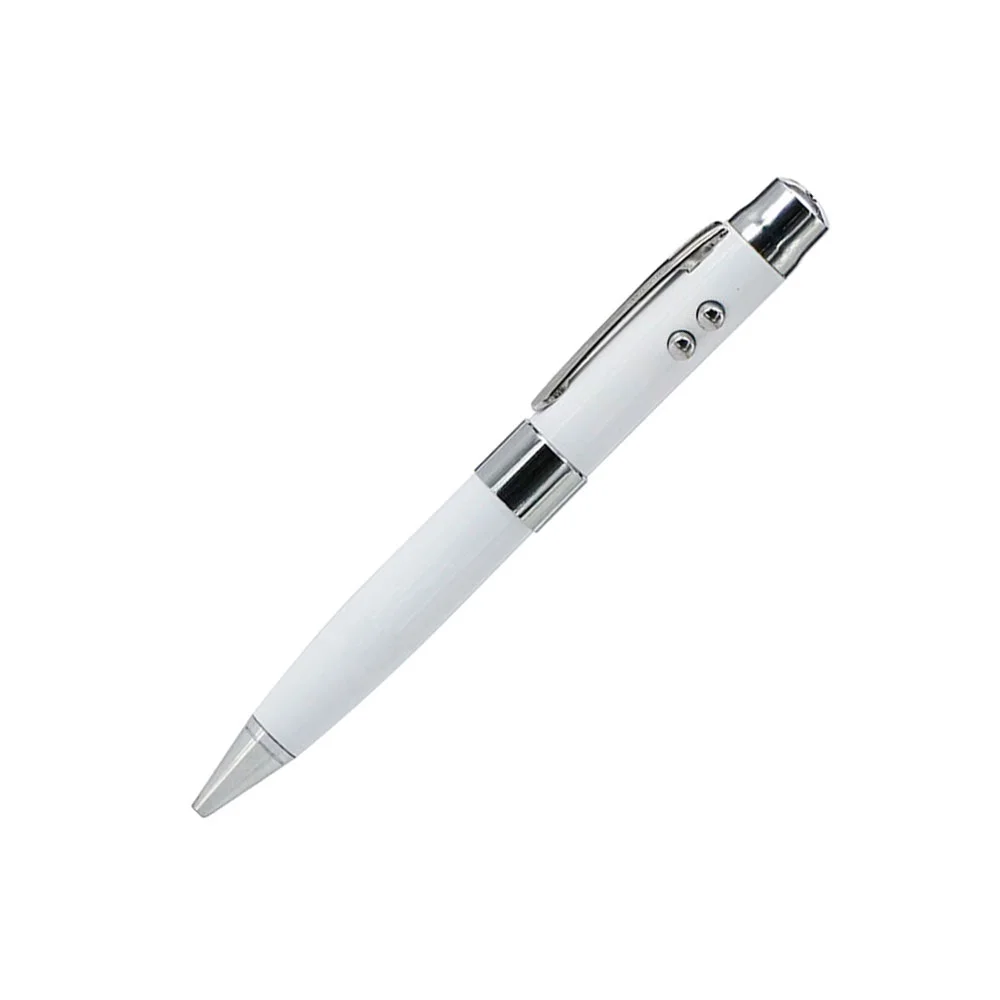 Флешка Металлическая Ручка Лазерная указка WBR Pen Laser Pointer R44 белый 32 ГБ - фото 1