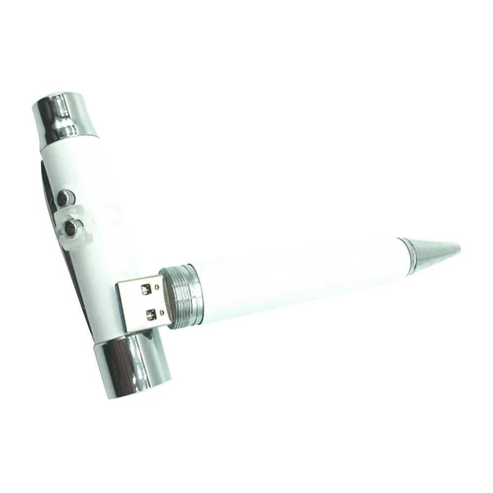 Флешка Металлическая Ручка Лазерная указка WBR Pen Laser Pointer R44 белый 128 ГБ - фото 7