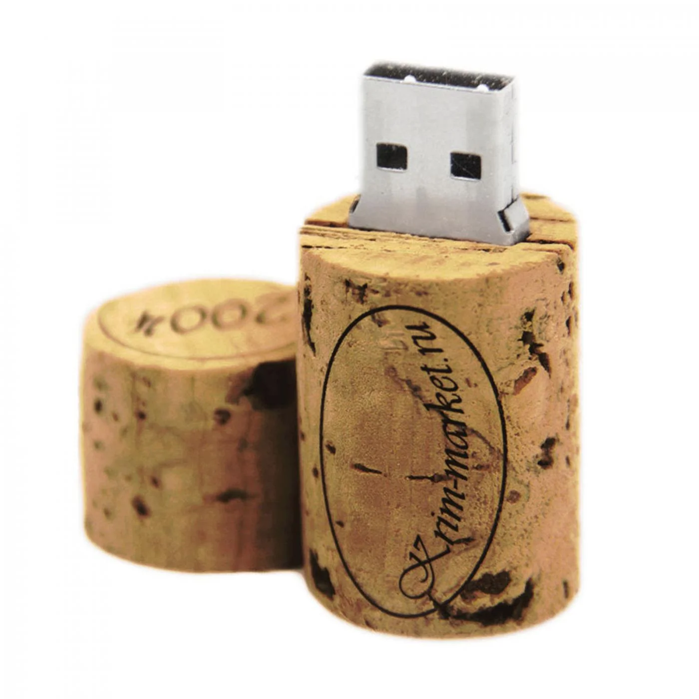 Флешка Деревянная Пробка от вина Cork Wine F51 бежевая 8 Гб - фото 3