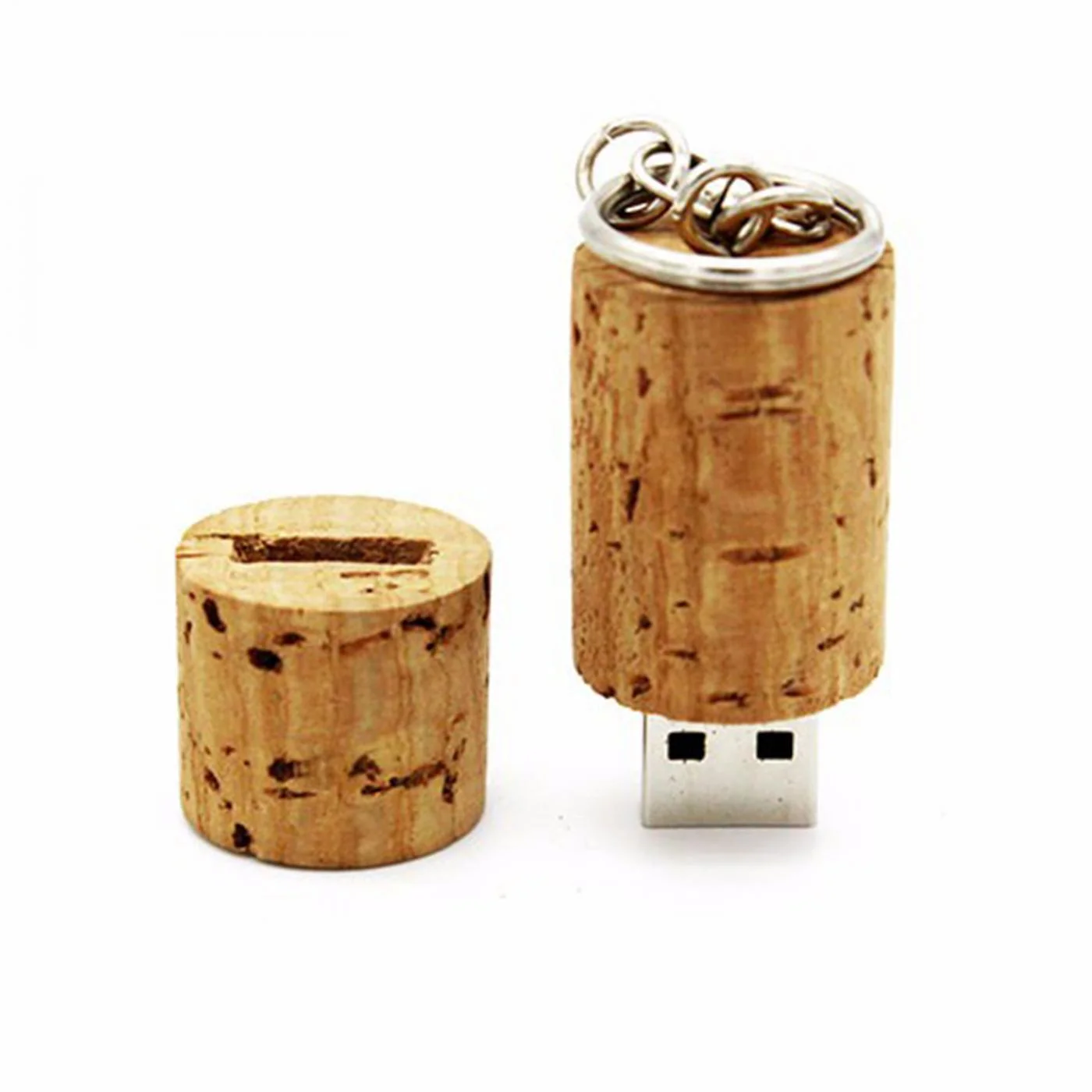 Флешка Деревянная Пробка от вина Cork Wine F51 бежевая 512 Гб - фото 4