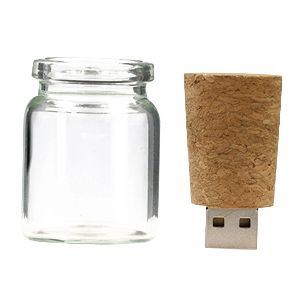 Флешка Деревянная Пробка в банке Cork Jar F52 бежевая 8 ГБ - фото 2