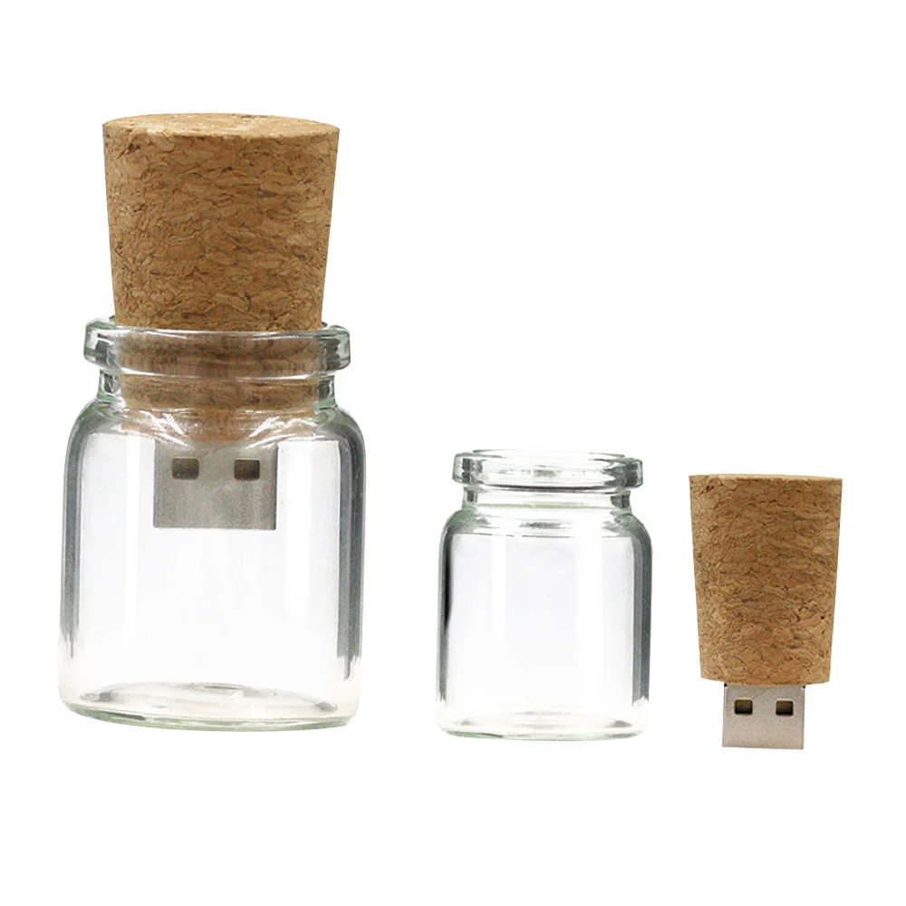 Флешка Деревянная Пробка в банке Cork Jar F52 бежевая 8 ГБ - фото 3