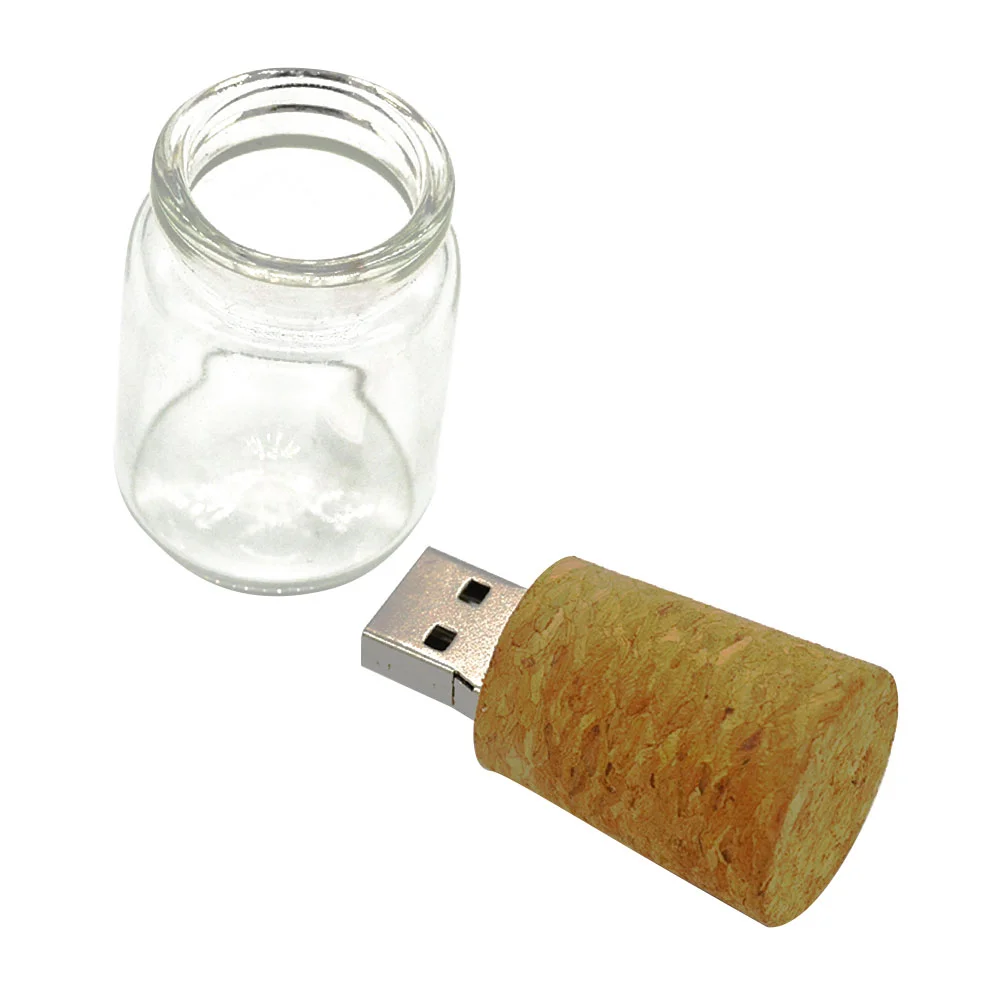 Флешка Деревянная Пробка в банке Cork Jar F52 бежевая 2 ГБ - фото 4