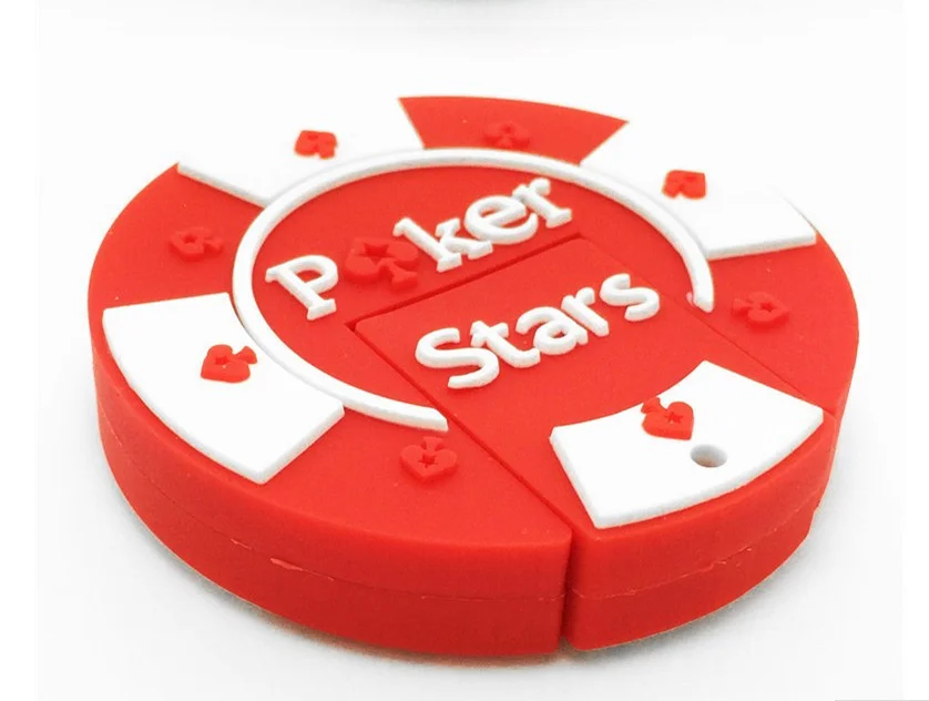 Флешка Резиновая Фишка Poker Stars Q53 красная 8 Гб - фото 10