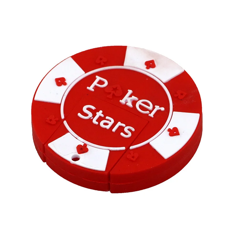 Флешка Резиновая Фишка Poker Stars Q53 красная 8 Гб - фото 6