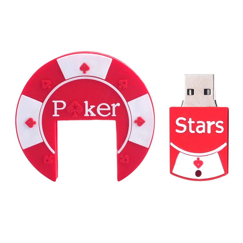 Флешка Резиновая Фишка Poker Stars Q53 красная 8 Гб - фото 9