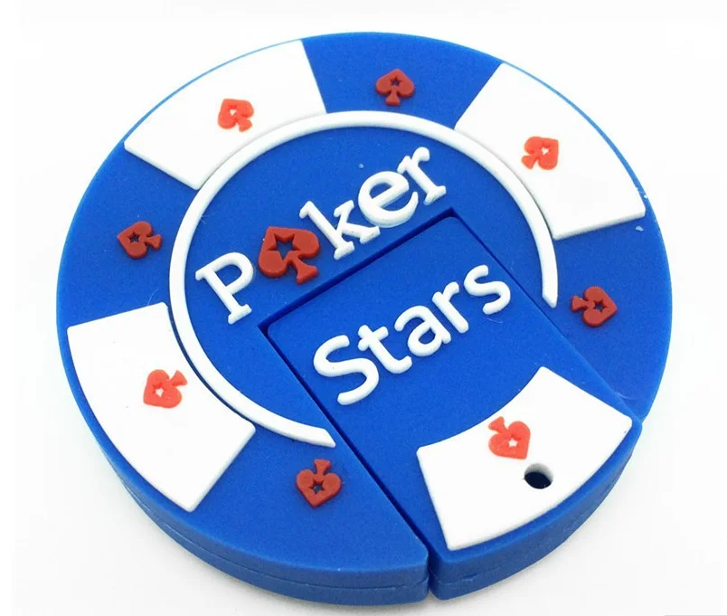 Флешка Резиновая Фишка Poker Stars Q53 синяя 8 Гб - фото 2