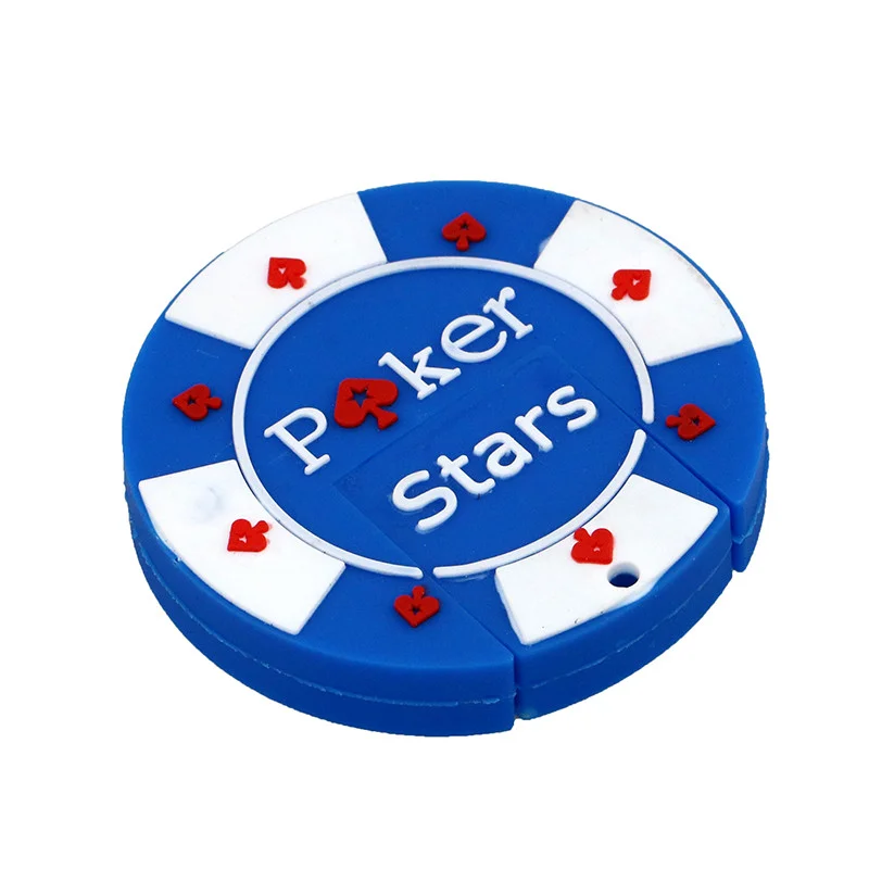 Флешка Резиновая Фишка Poker Stars Q53 синяя 8 Гб - фото 4