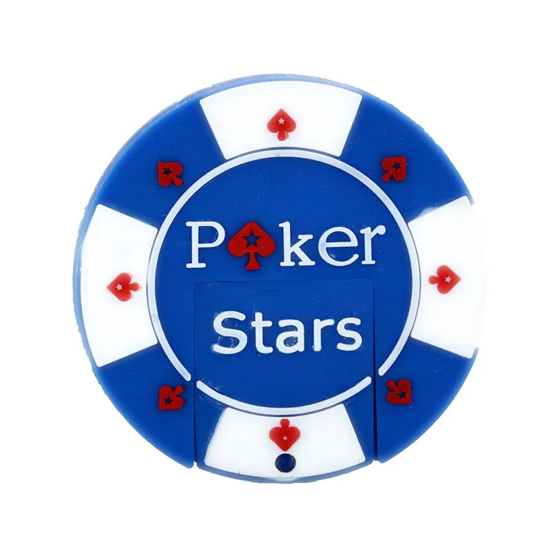 Флешка Резиновая Фишка Poker Stars Q53 синяя 8 Гб - фото 5