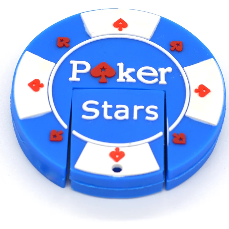 Флешка Резиновая Фишка Poker Stars Q53 голубая 8 Гб - фото 2