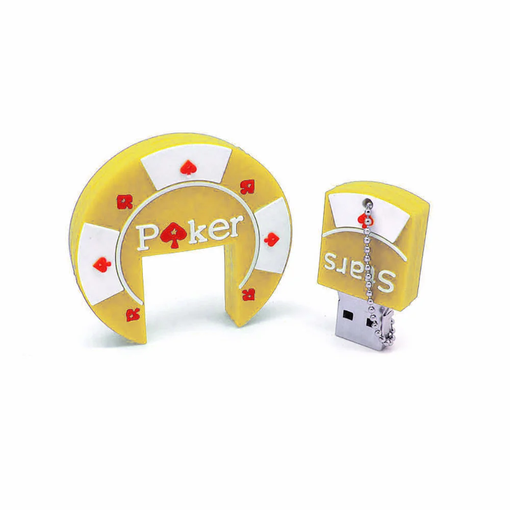 Флешка Резиновая Фишка Poker Stars Q53 желтый 8 Гб - фото 3