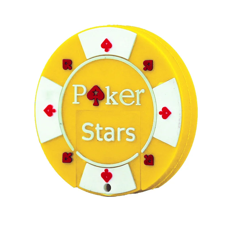Флешка Резиновая Фишка Poker Stars Q53 желтый 8 Гб - фото 5