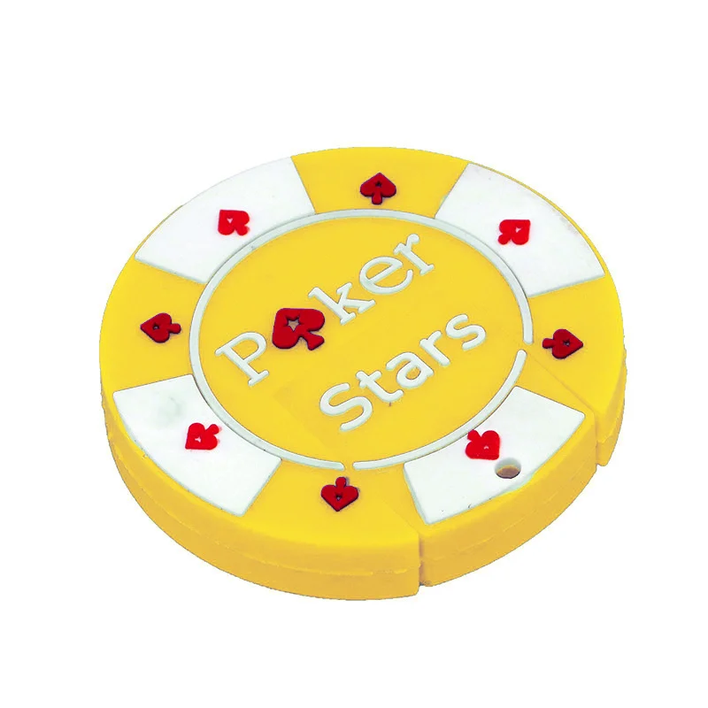 Флешка Резиновая Фишка Poker Stars Q53 желтый 8 Гб - фото 7