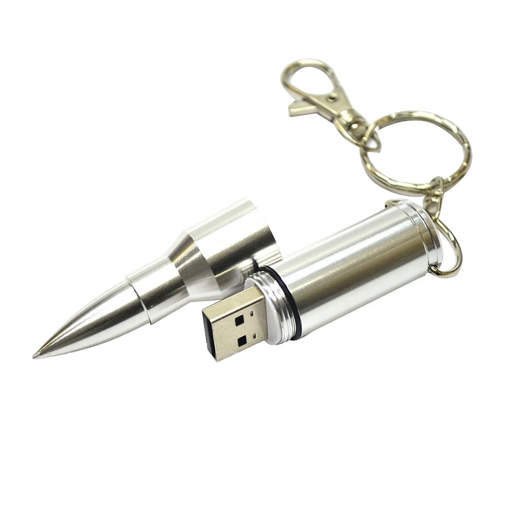 Флешка Металлическая Пуля Bullet R55 серебряный глянец 4 Гб - фото 2