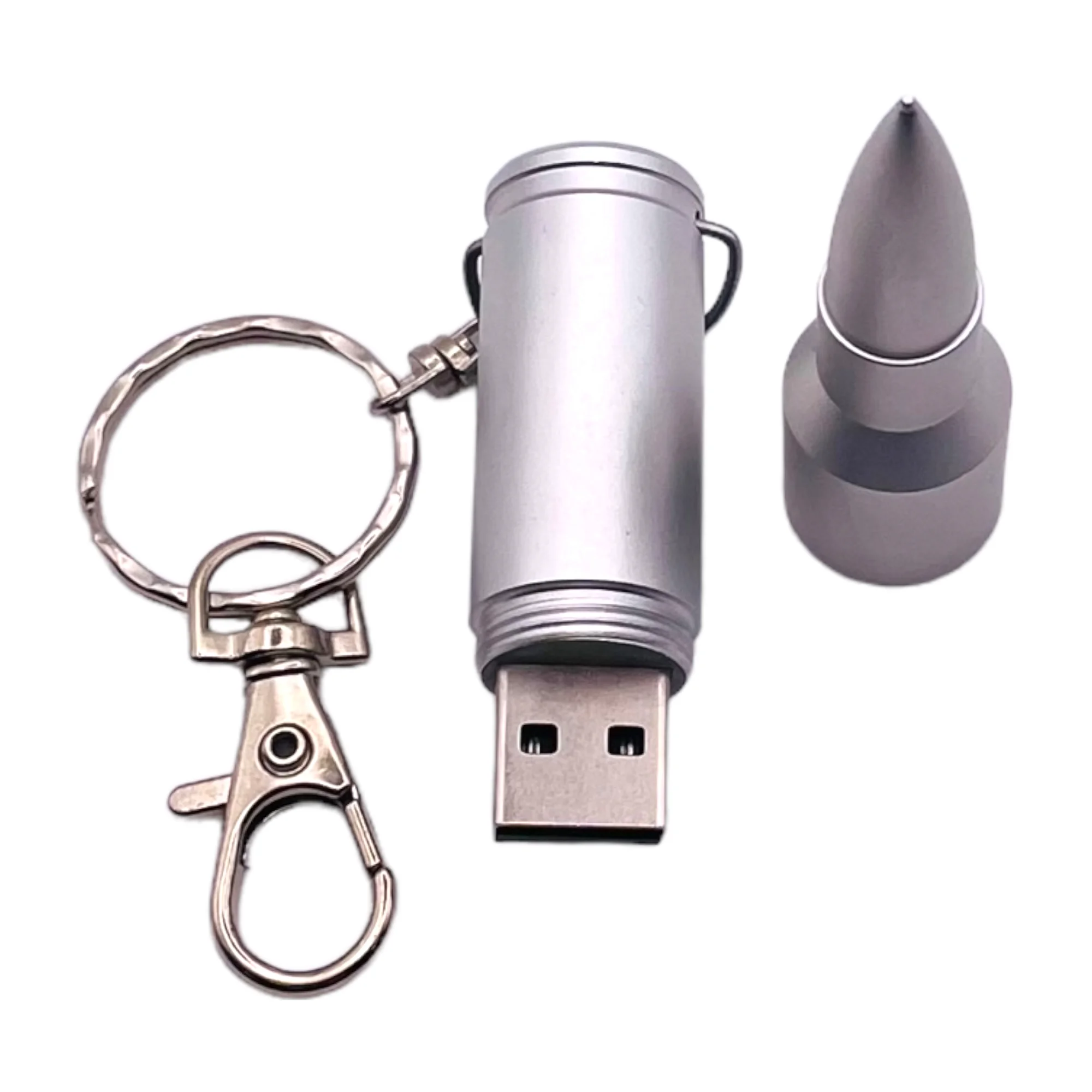 Флешка Металлическая Пуля Bullet R55 серебряный матовый 1 Гб - фото 6