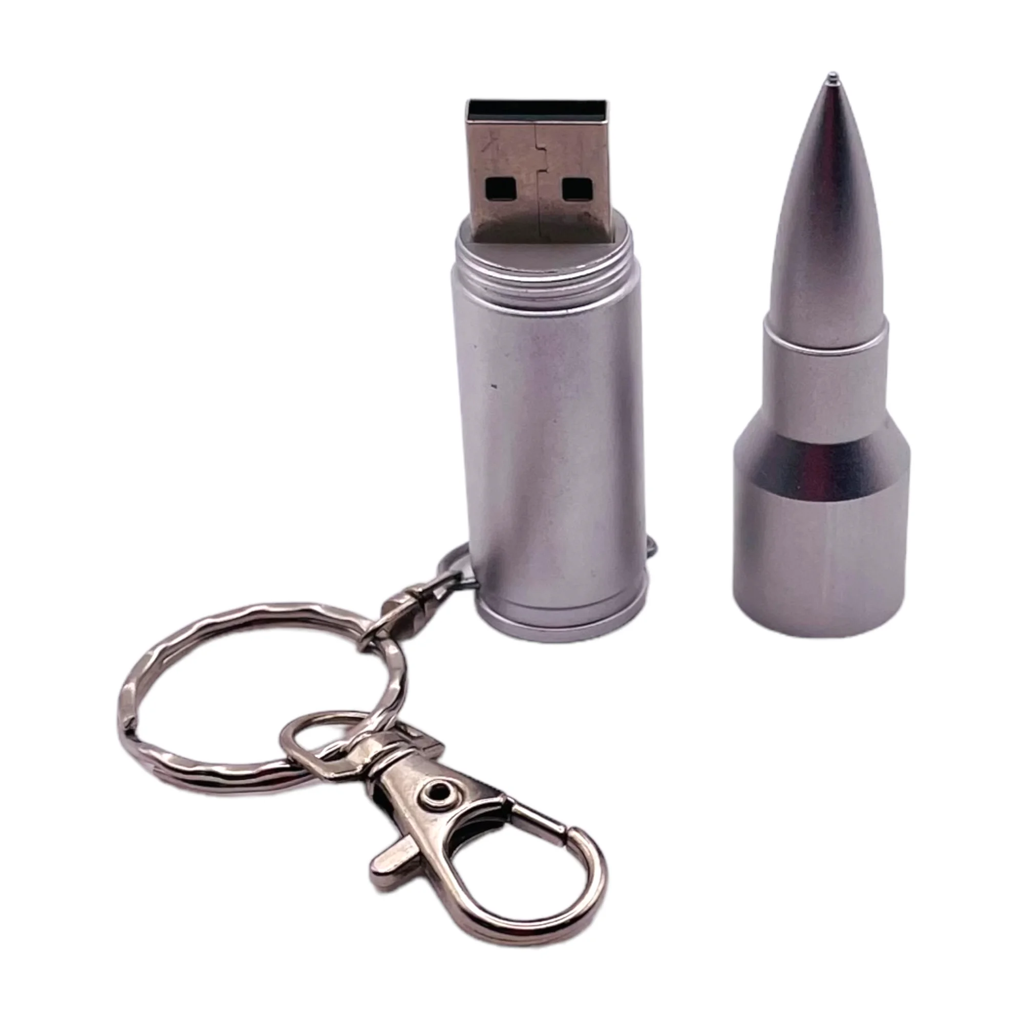 Флешка Металлическая Пуля Bullet R55 серебряный матовый 256 Гб - фото 4