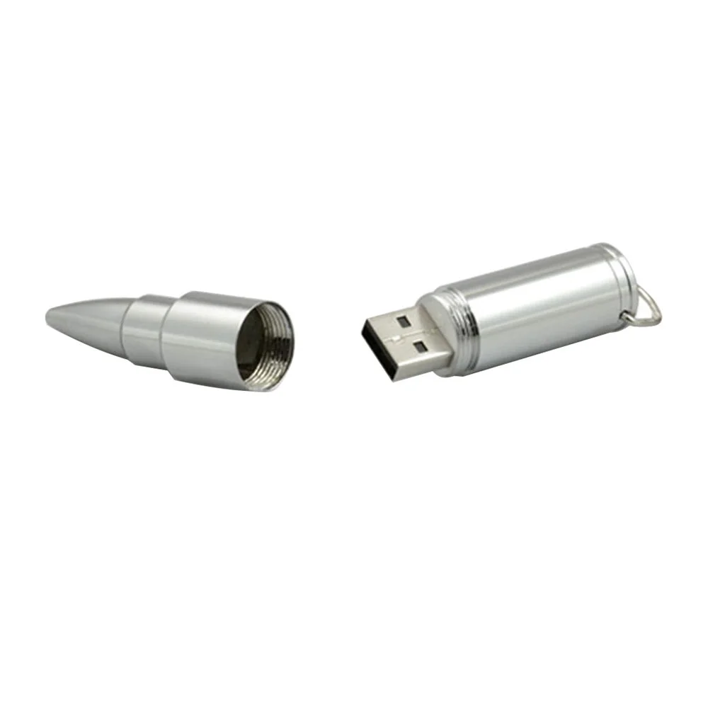 Флешка Металлическая Пуля Bullet R55 серебряный глянец 8 Гб - фото 8