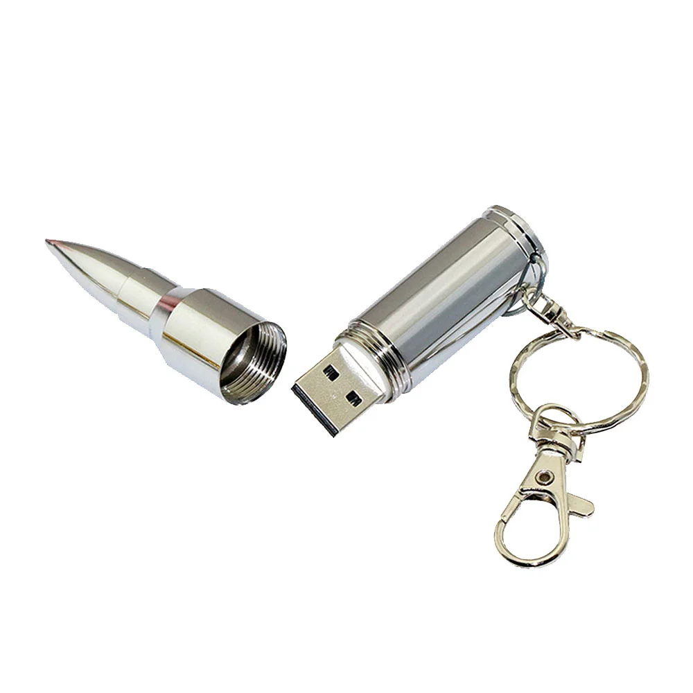 Флешка Металлическая Пуля Bullet R55 серебряный глянец 32 Гб - фото 3