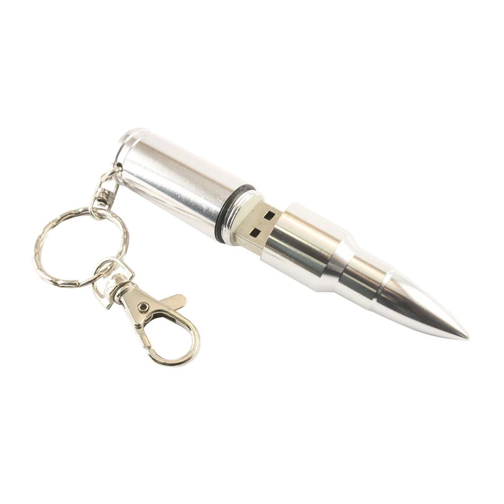 Флешка Металлическая Пуля Bullet R55 серебряный глянец 256 Гб - фото 4