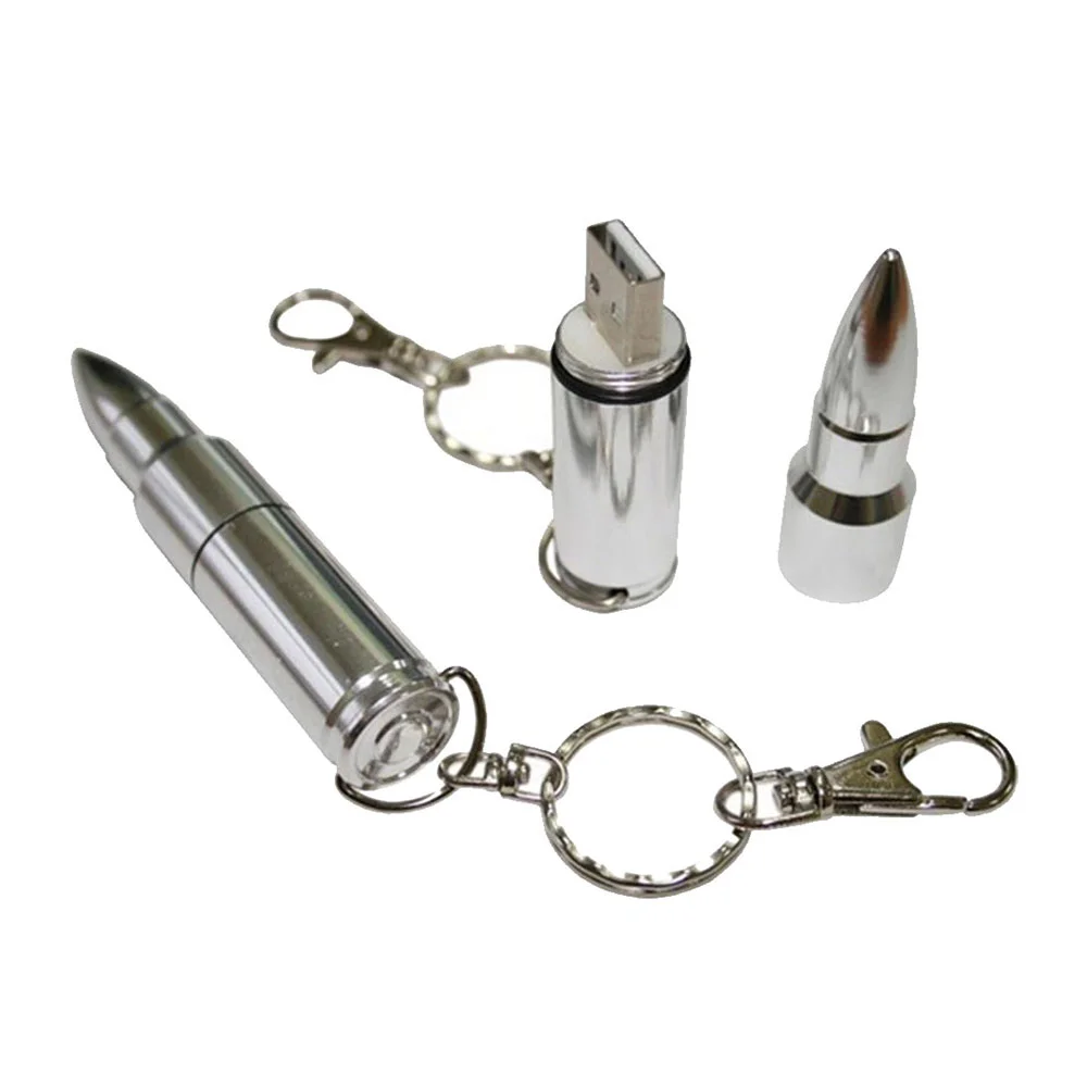 Флешка Металлическая Пуля Bullet R55 серебряный глянец 256 Гб - фото 6