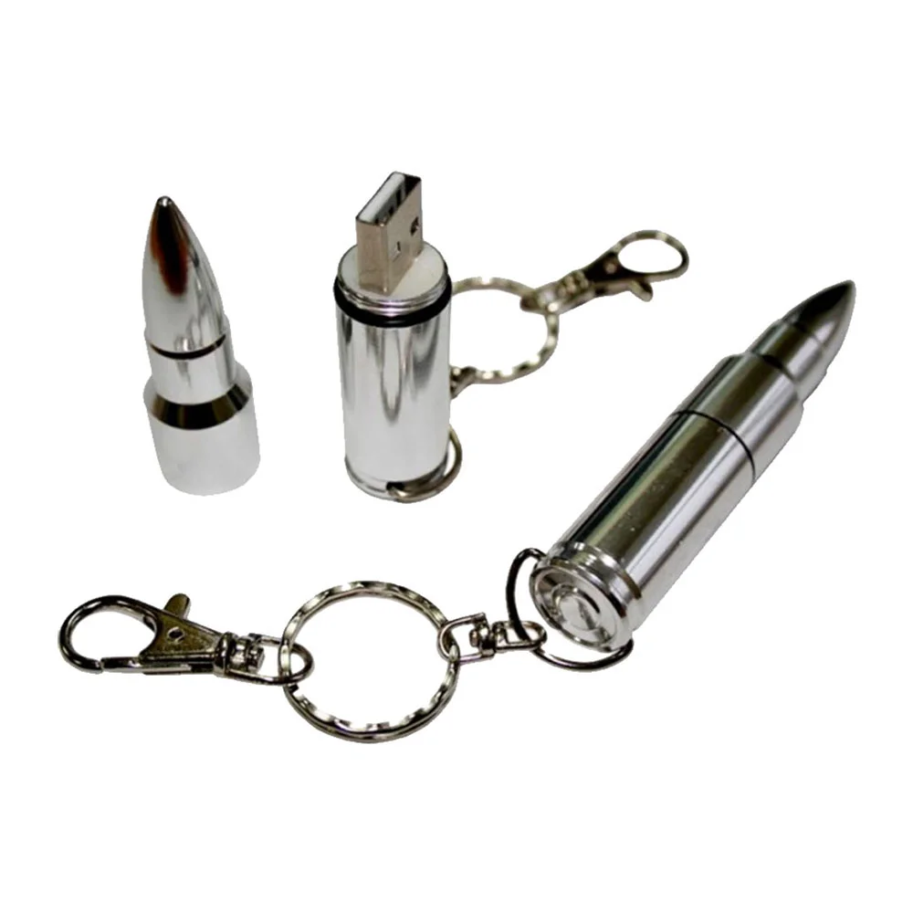 Флешка Металлическая Пуля Bullet R55 серебряный глянец 256 Гб - фото 7