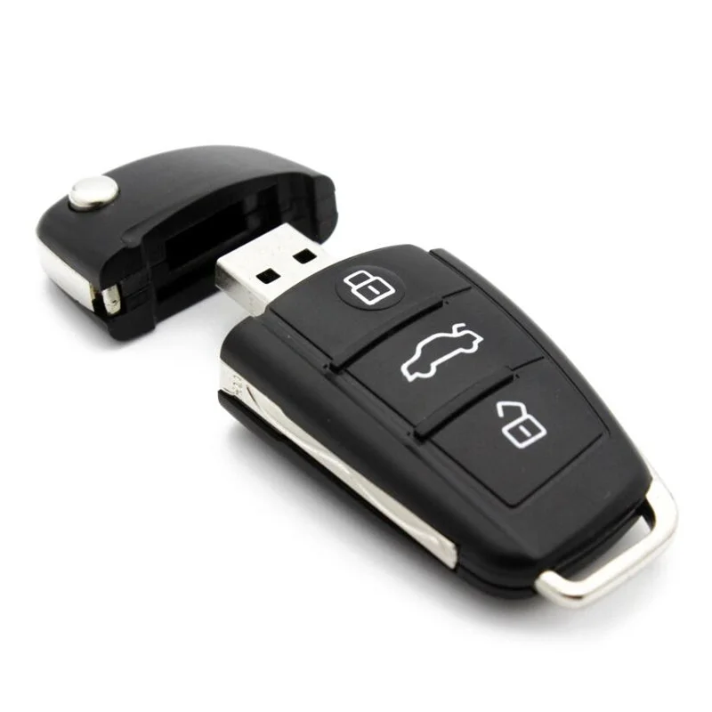 Флешка Пластиковая Автомобильный ключ Ауди Audi Car Key S56 черный 16 Гб - фото 4