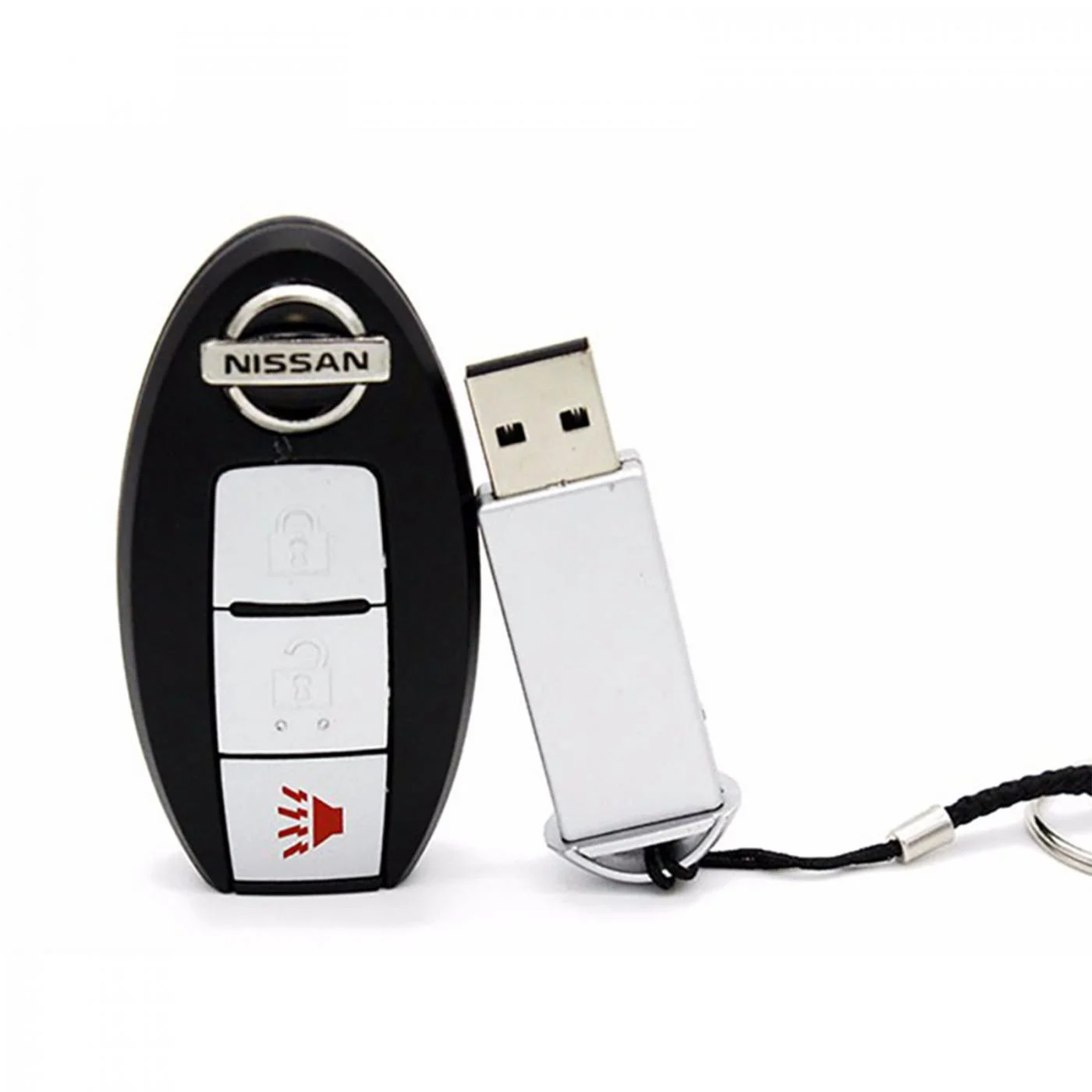 Флешка Пластиковая Автомобильный ключ Ниссан Nissan Car Key S58 черная 64 Гб - фото 3