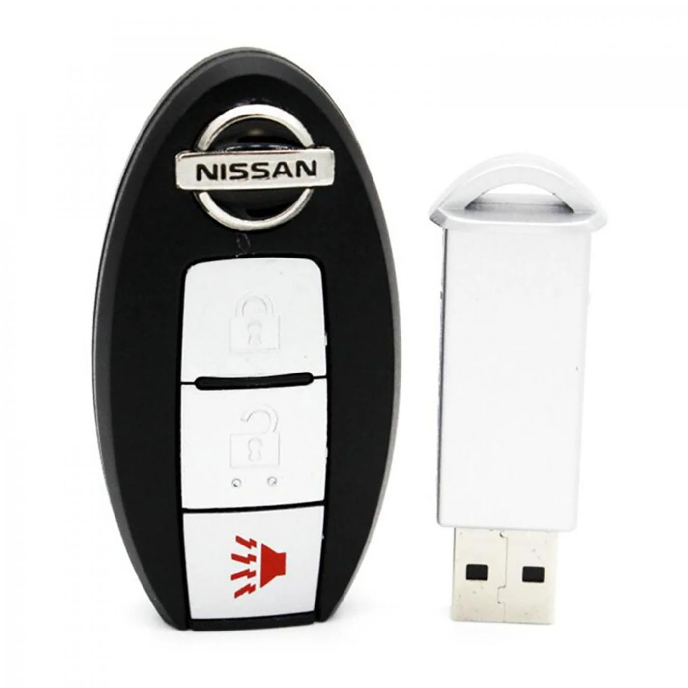 Флешка Пластиковая Автомобильный ключ Ниссан Nissan Car Key S58 черная 64 Гб - фото 7