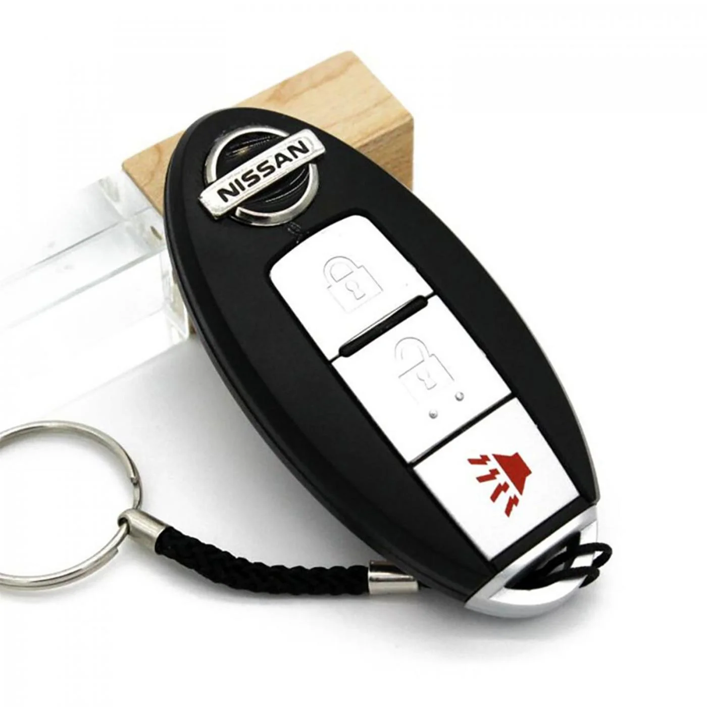 Флешка Пластиковая Автомобильный ключ Ниссан Nissan Car Key S58 черная 64 Гб - фото 8