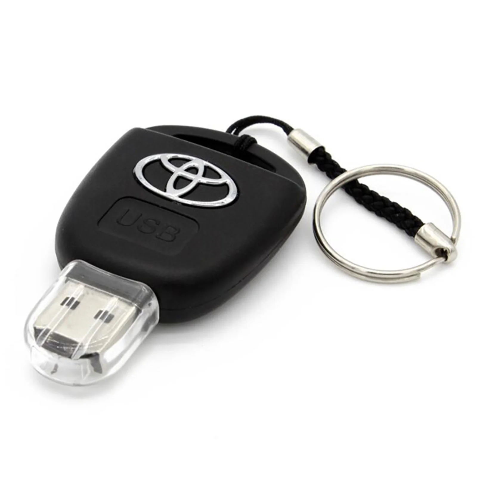 Флешка Пластиковая Автомобильный ключ Тойота Toyota Car Key S62 черный 64 Гб - фото 1
