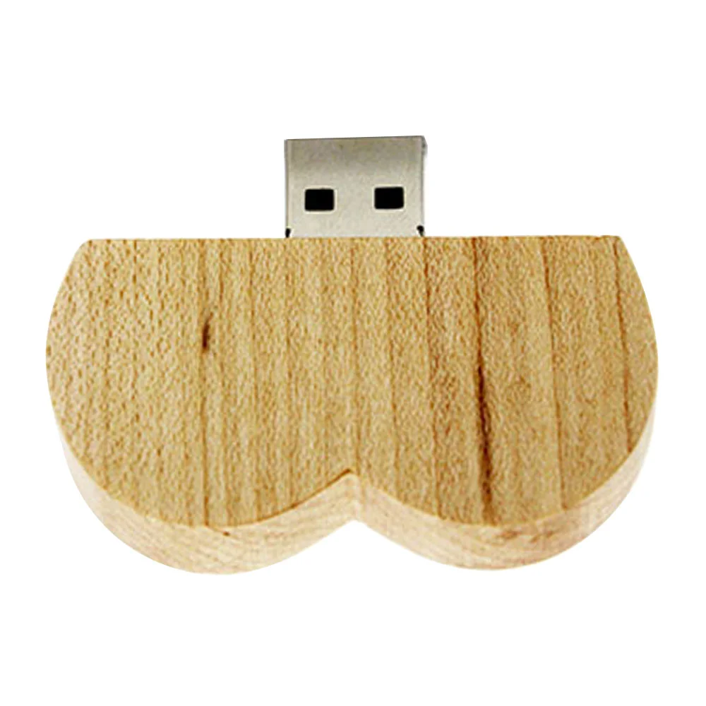 Флешка Деревянная Сердце Heart Wood F66 бежевый 16 Гб - фото 3