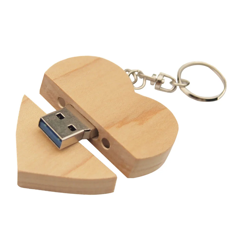 Флешка Деревянная Сердце Heart Wood F66 бежевый 32 Гб - фото 10