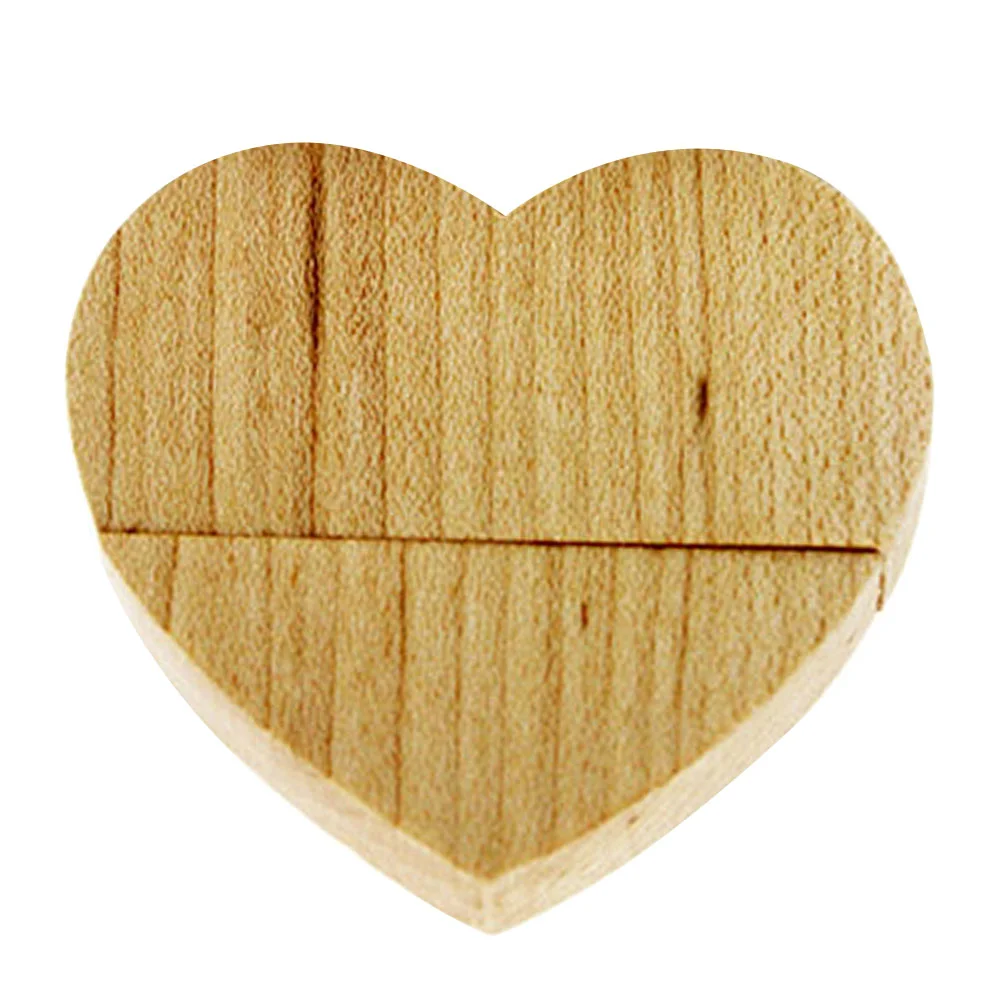 Флешка Деревянная Сердце Heart Wood F66 бежевый 128 Гб - фото 4