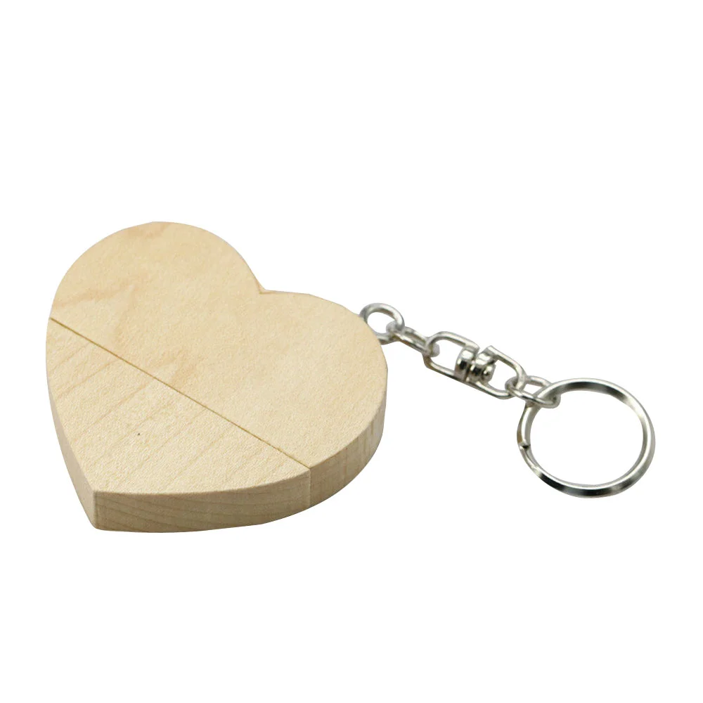 Флешка Деревянная Сердце Heart Wood F66 бежевый 256 Гб - фото 7