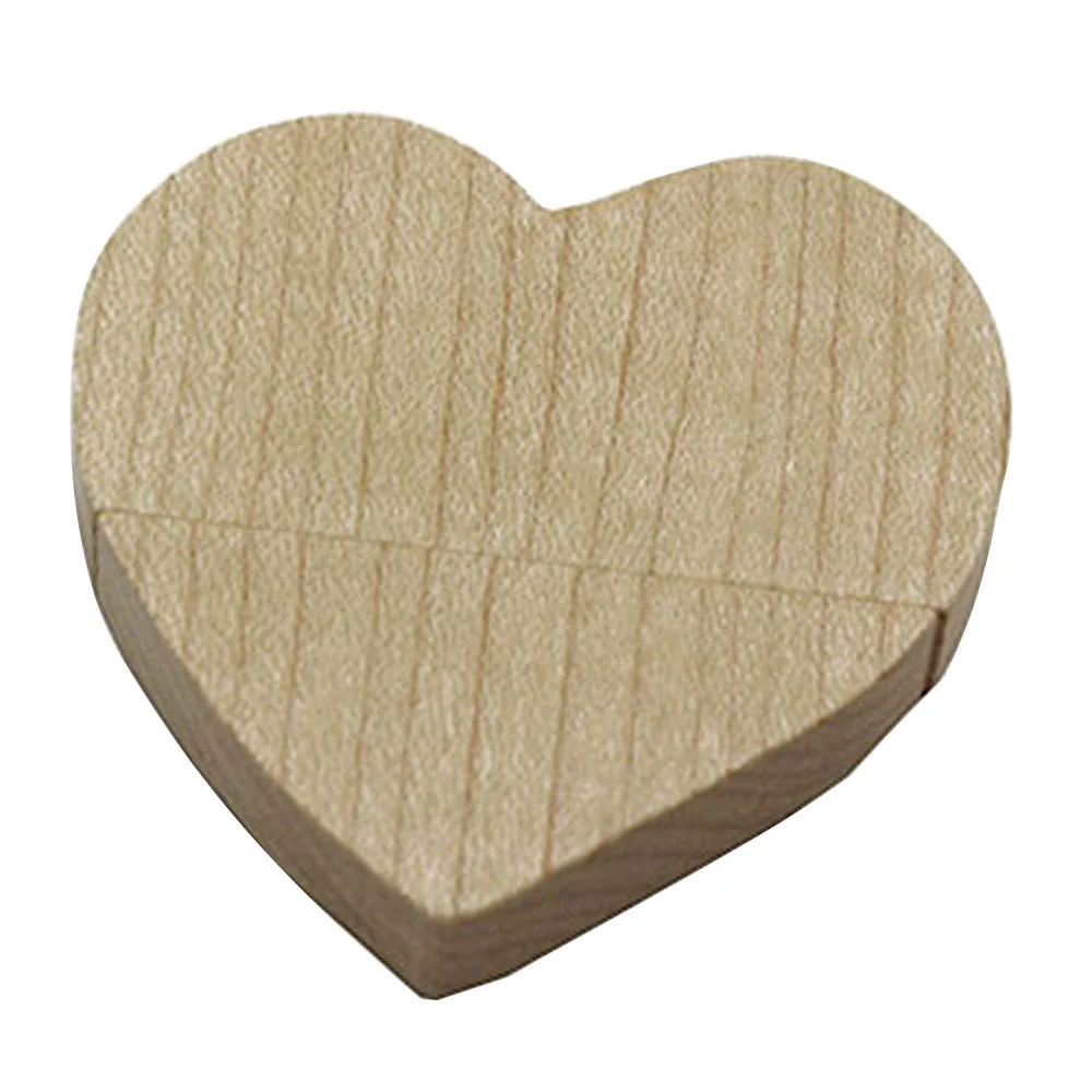 Флешка Деревянная Сердце Heart Wood F66 бежевый 2 Гб - фото 2