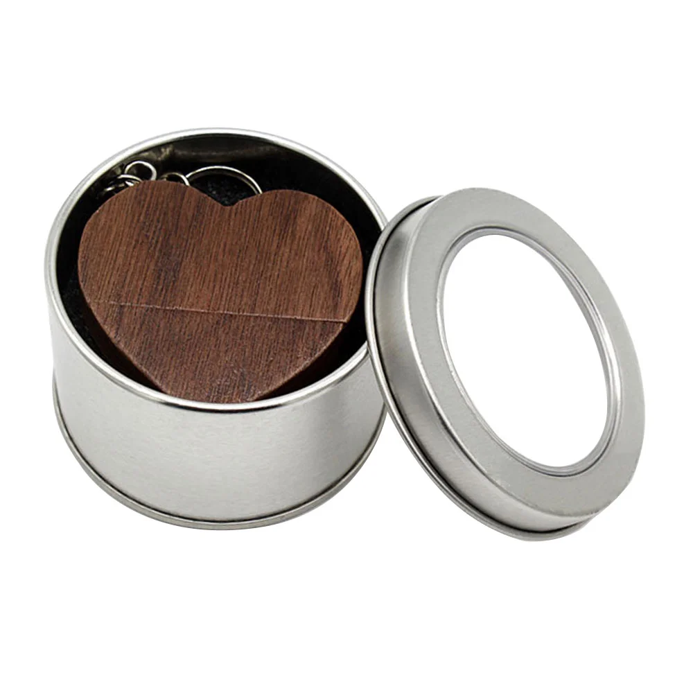 Флешка Деревянная Сердце Heart Wood F66 коричневый 1 Гб - фото 2