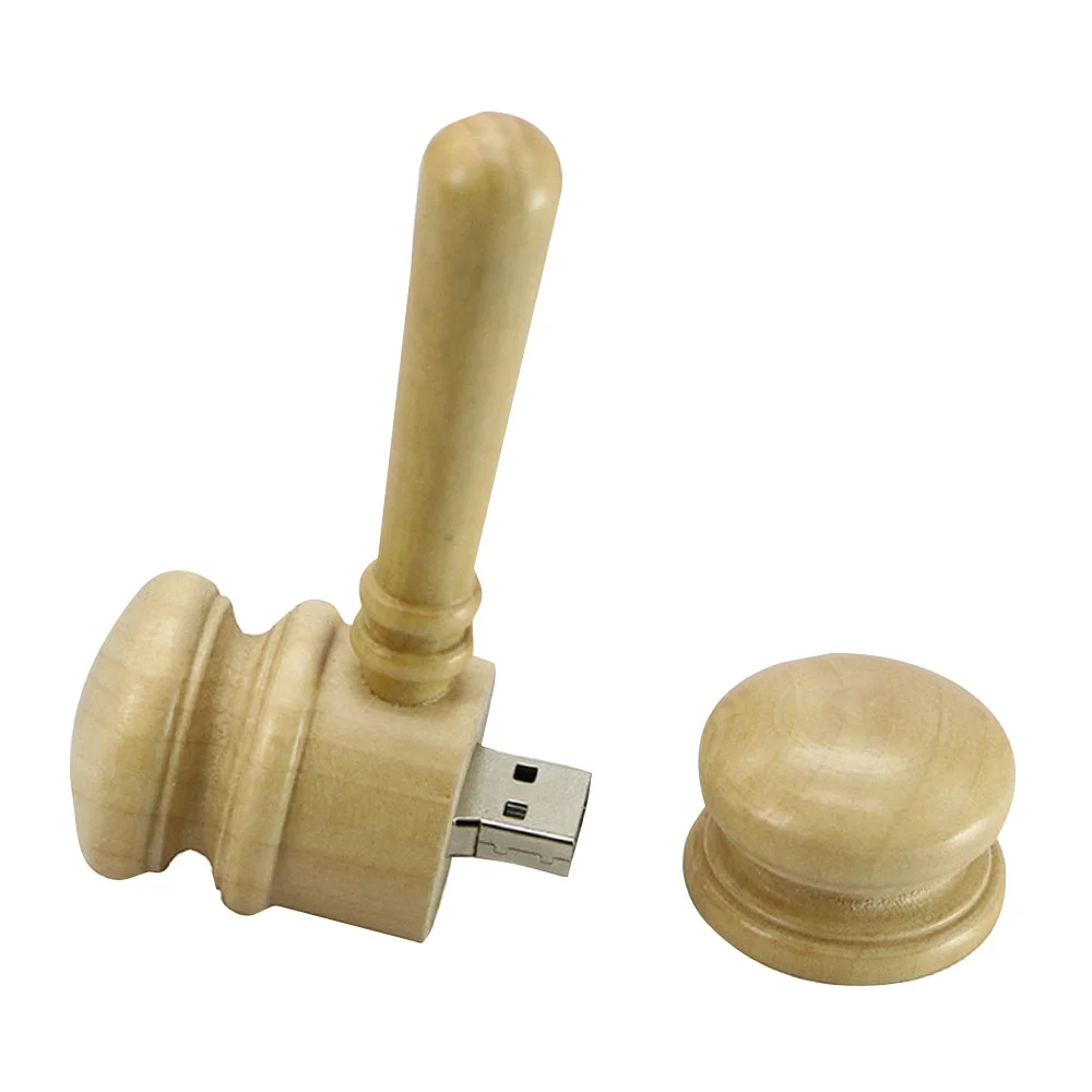 Флешка Деревянная Молоток Hammer Wood F67 бежевый 256 Гб - фото 6