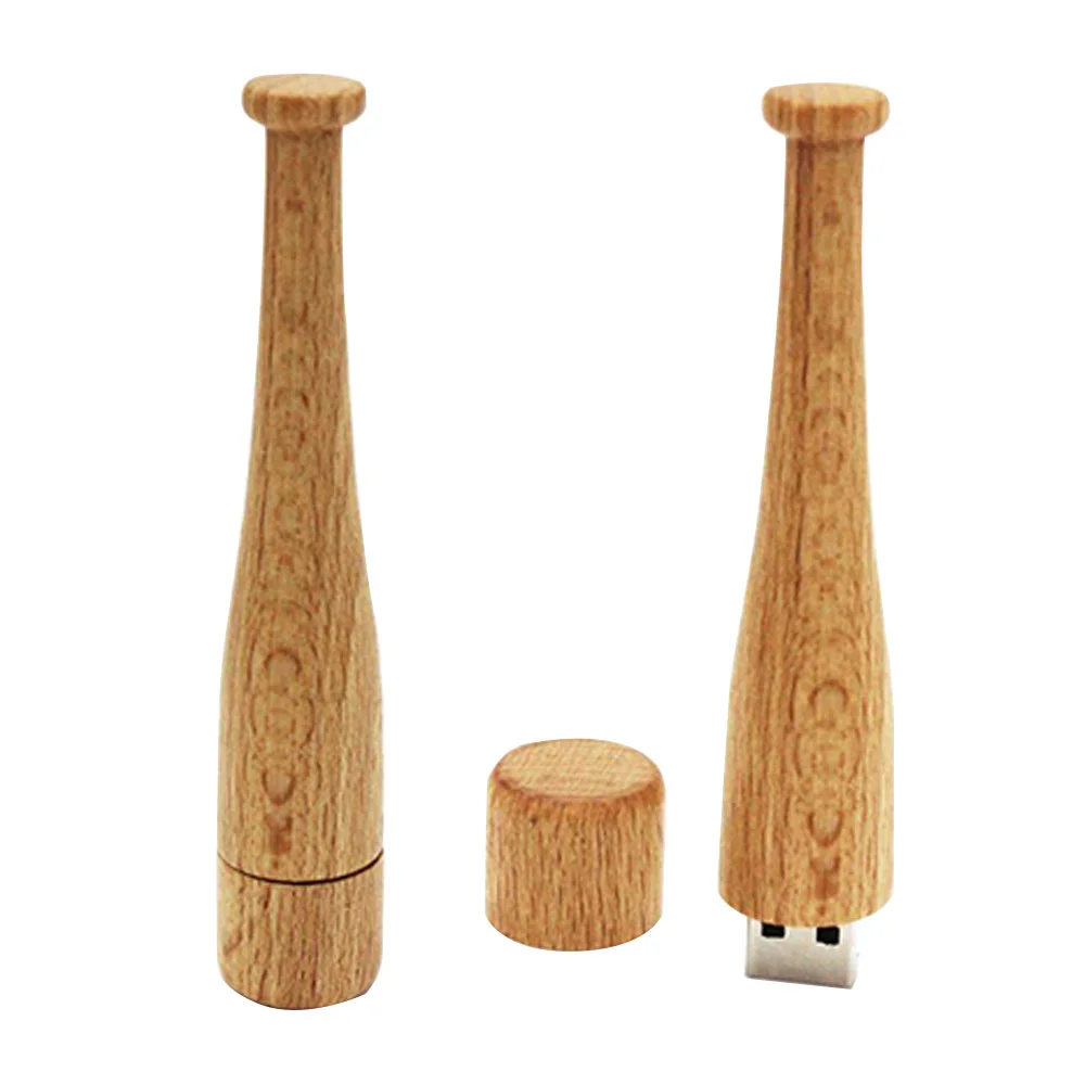 Флешка Деревянная Бейсбольная Бита Baseball Bat F68 бежевый 512 Гб - фото 4