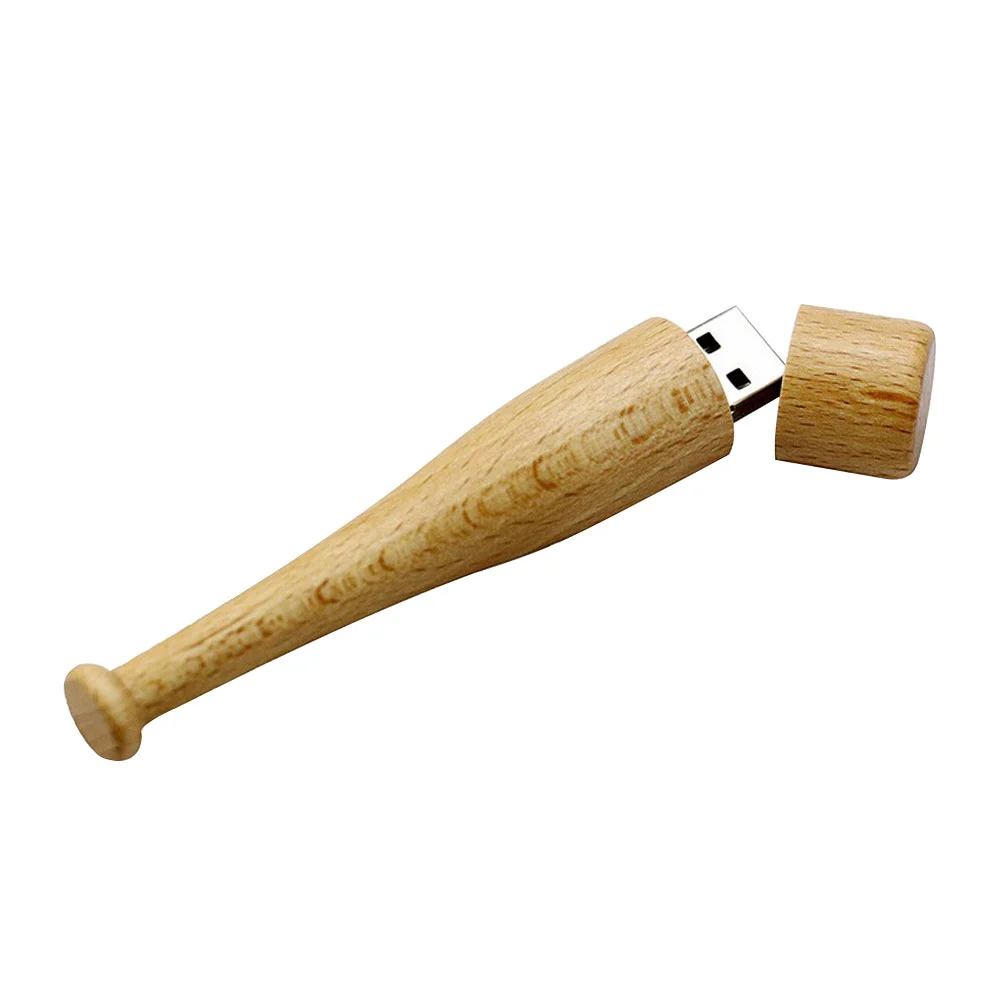 Флешка Деревянная Бейсбольная Бита Baseball Bat F68 бежевый 1 Гб - фото 7