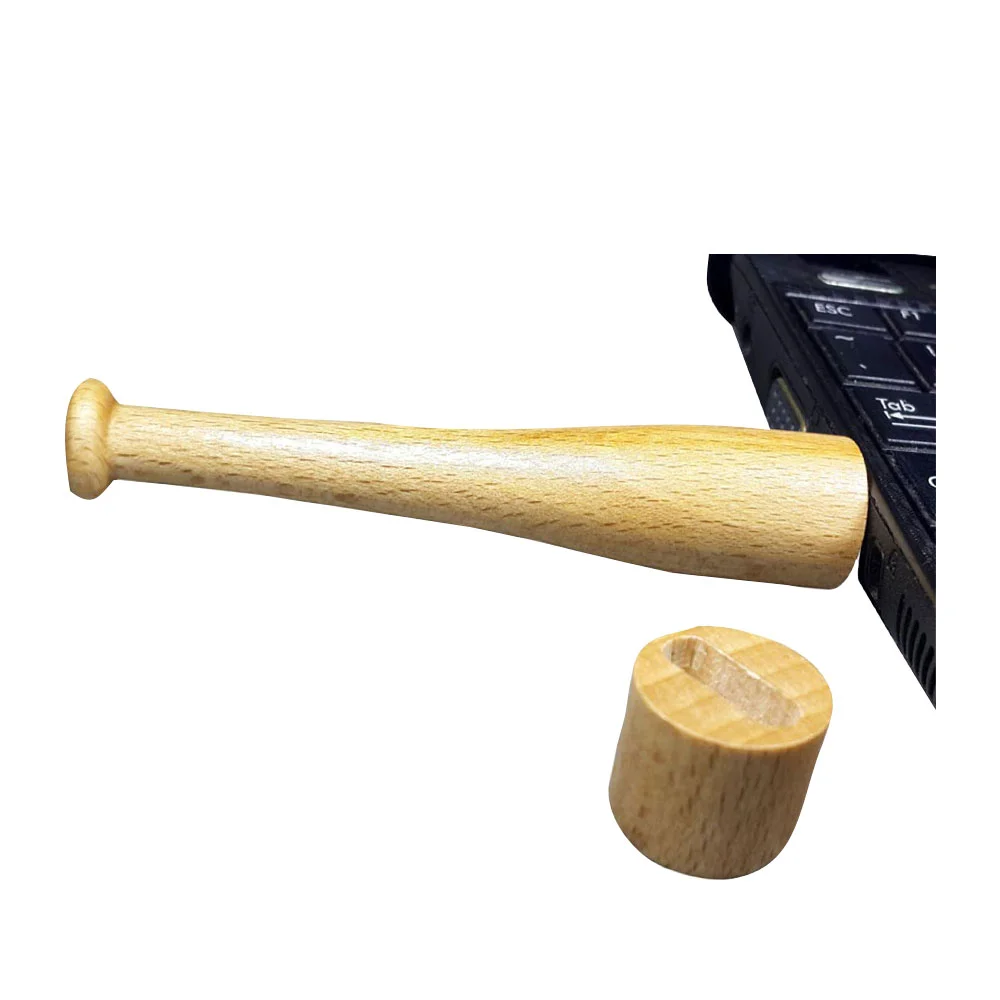Флешка Деревянная Бейсбольная Бита Baseball Bat F68 белый 1 Гб - фото 8