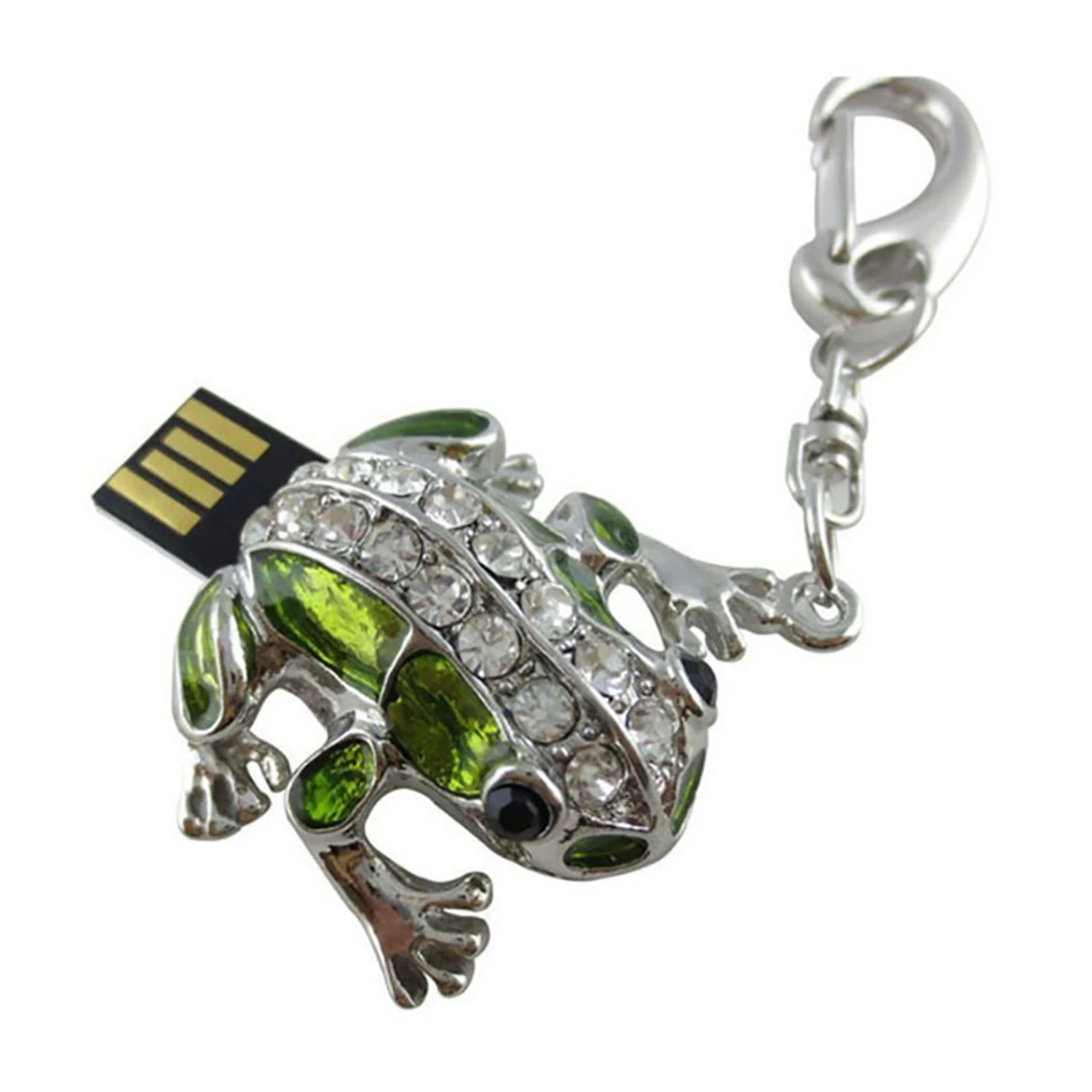 Флешка Металлическая Лягушка Cute Frog R76 зеленый 8 Гб - фото 1