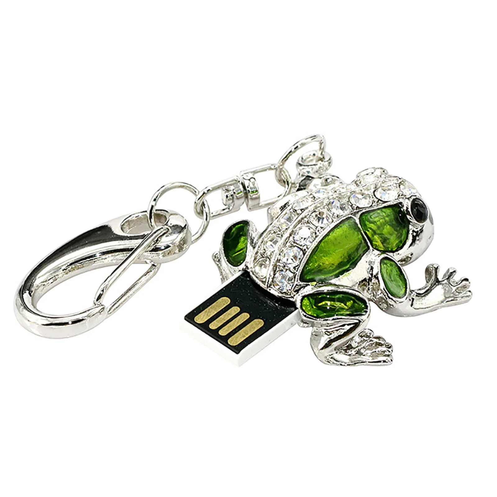 Флешка Металлическая Лягушка Cute Frog R76 зеленый 32 Гб - фото 3