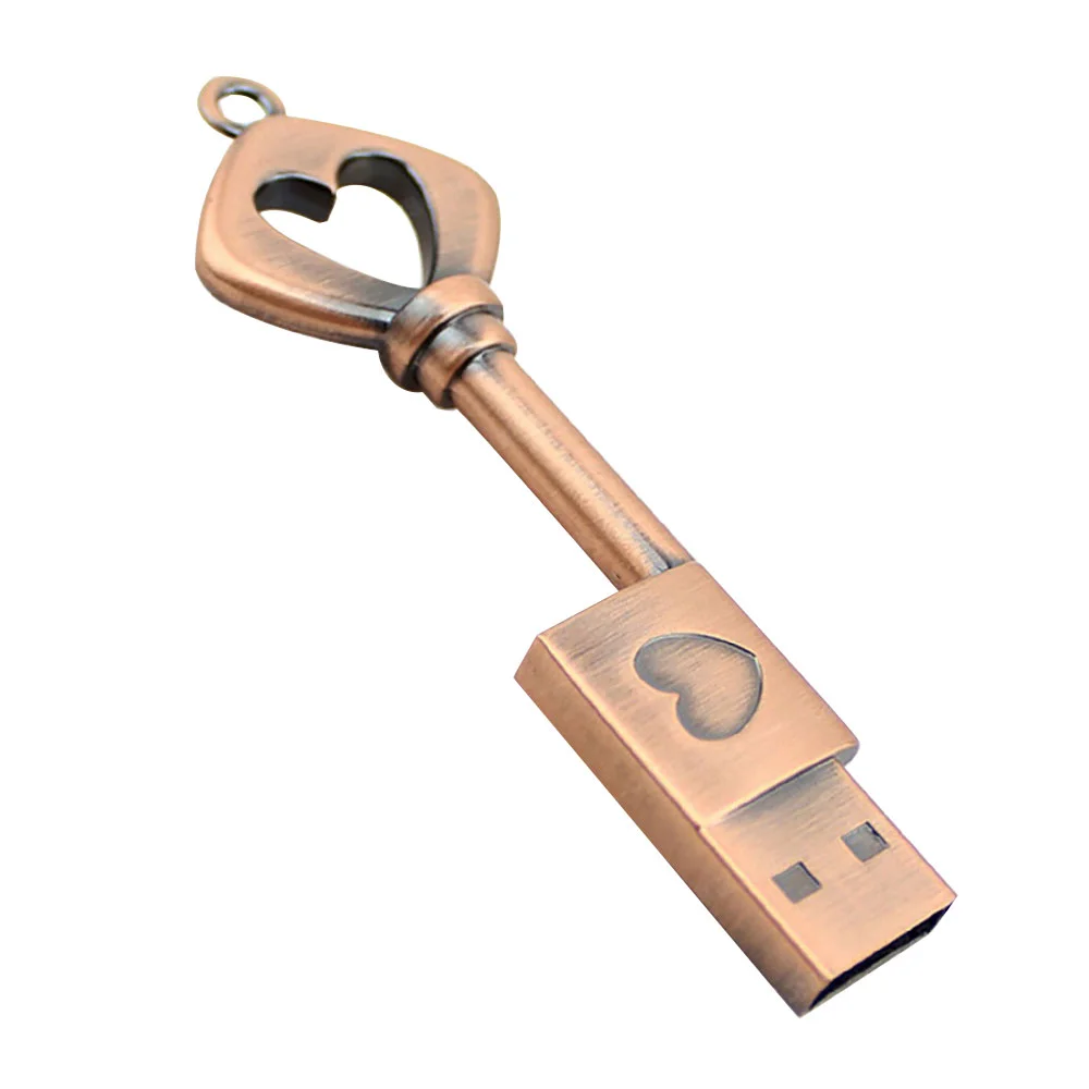 Флешка Металлический Ключ Ретро Retro Key Heart R81 бронзовый 4 Гб - фото 5