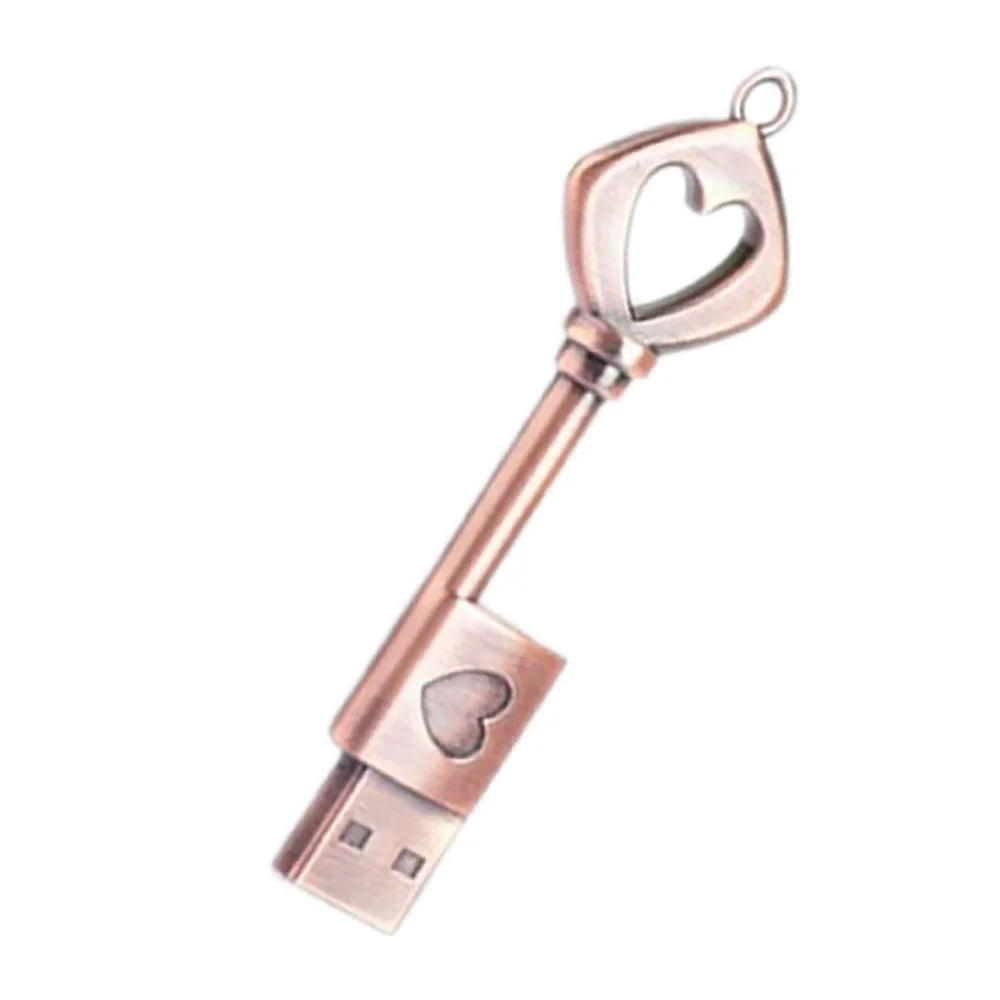 Флешка Металлический Ключ Ретро Retro Key Heart R81 бронзовый 4 Гб - фото 9