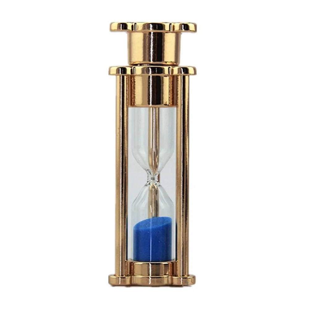Флешка Стеклянные Песочные часы Hourglass W82 золотой / синий 1 Гб - фото 1