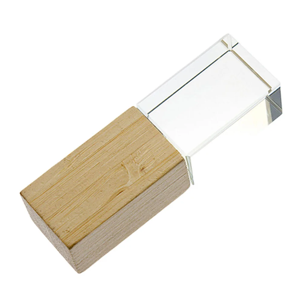 Флешка Стеклянная Кристалл Crystal Glass Wood W83 - фото 1