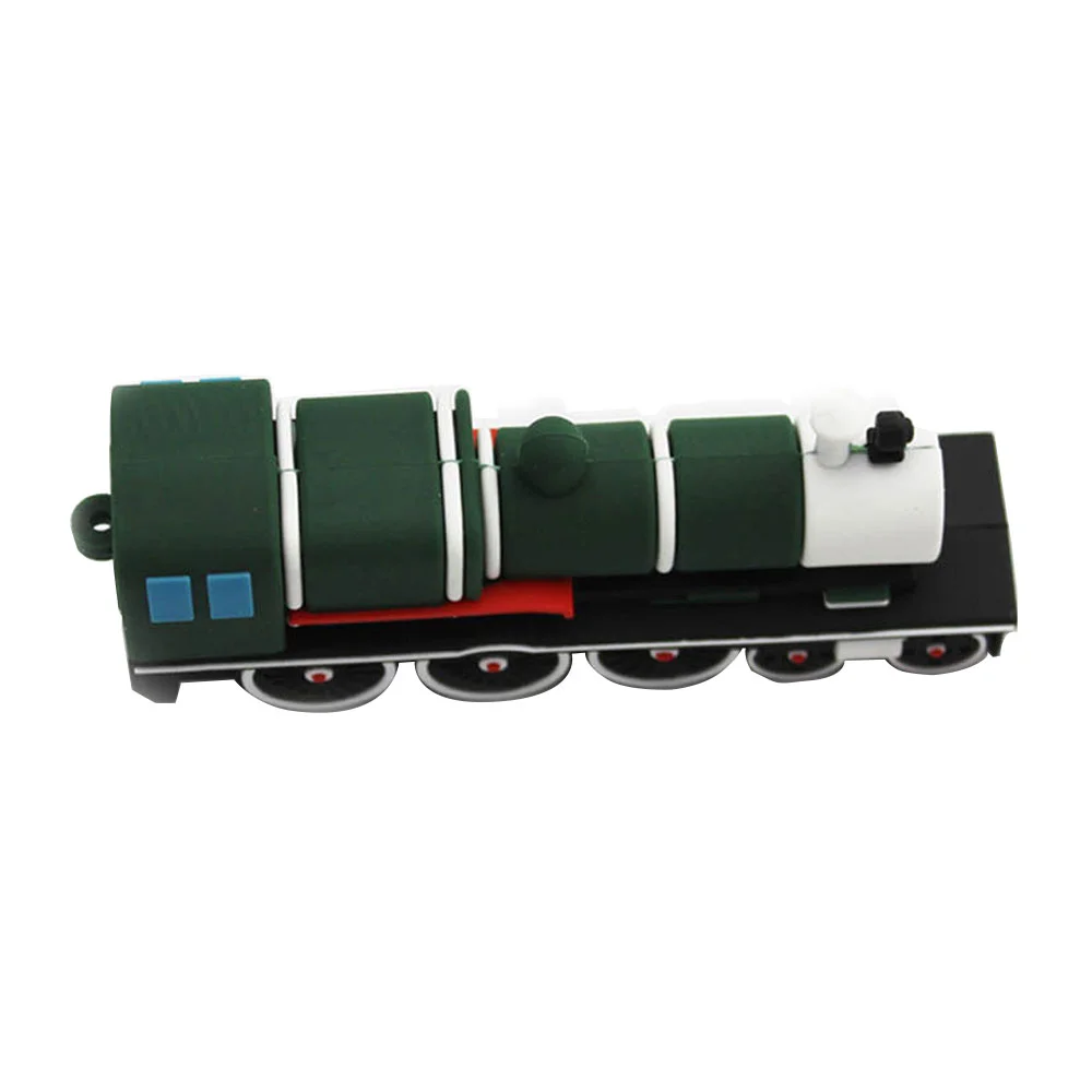 Флешка Резиновая Ретро Поезд Retro Train Q84 зеленый 16 Гб - фото 3