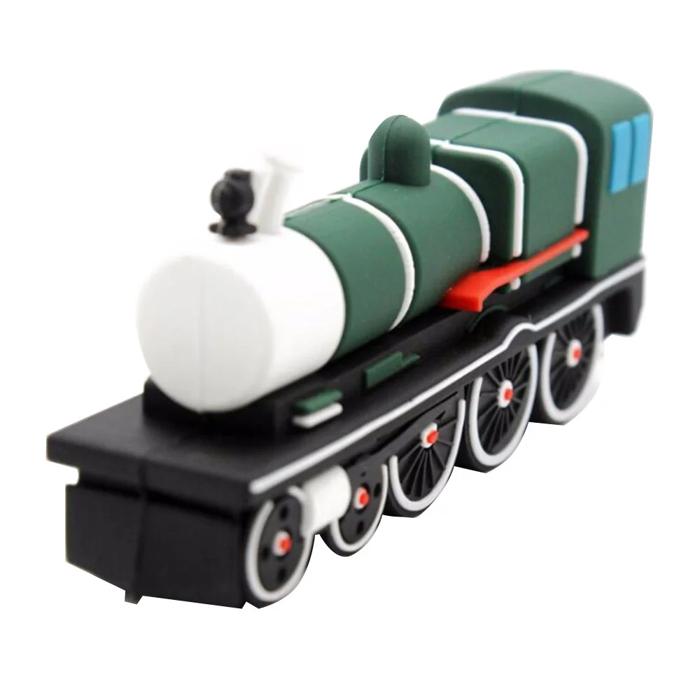 Флешка Резиновая Ретро Поезд Retro Train Q84 зеленый 32 Гб